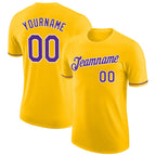Custom Yellow Purple-White Performance T-Shirt photo 1