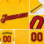 Custom Yellow Red-Black Performance T-Shirt detail
