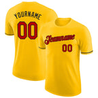 Custom Yellow Red-Black Performance T-Shirt photo 1